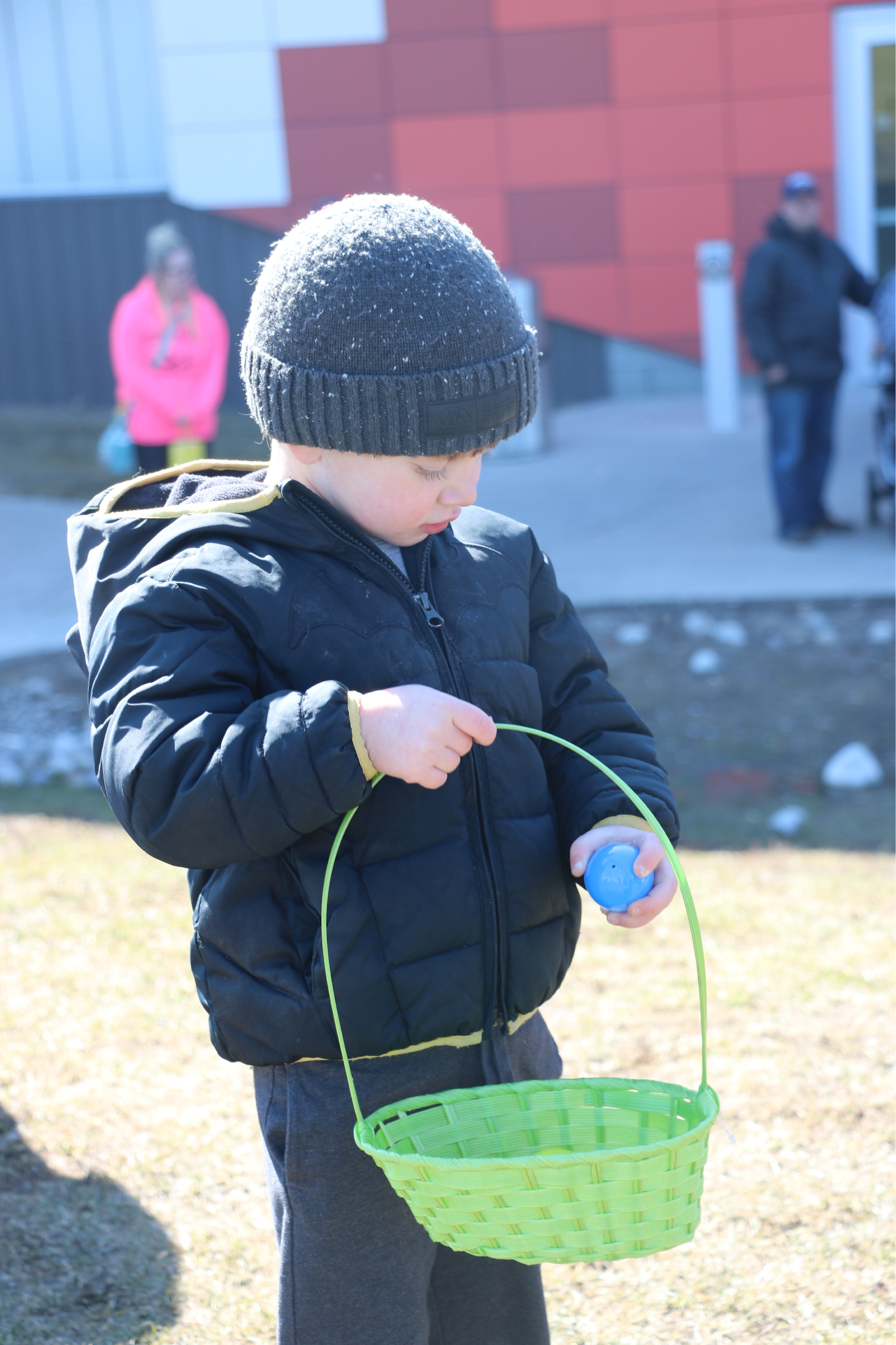 Boy hunting for Easter eggs 
